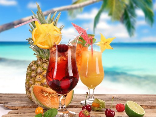 Play Summer Drinks Puzzle Game